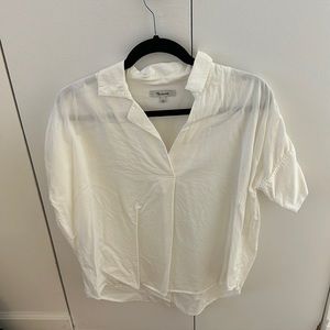 Madewell Courier Button-Back Shirt in Pure White